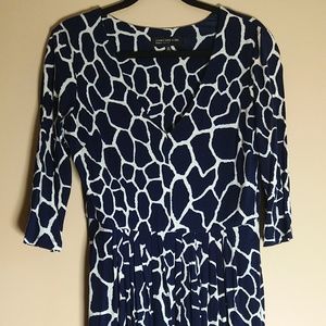 Jones New York Navy and White Dress